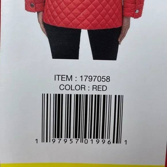 Anne Klein Womens Red Quilted Jacket Button Front Size Small d0453 - Picture 4 of 10